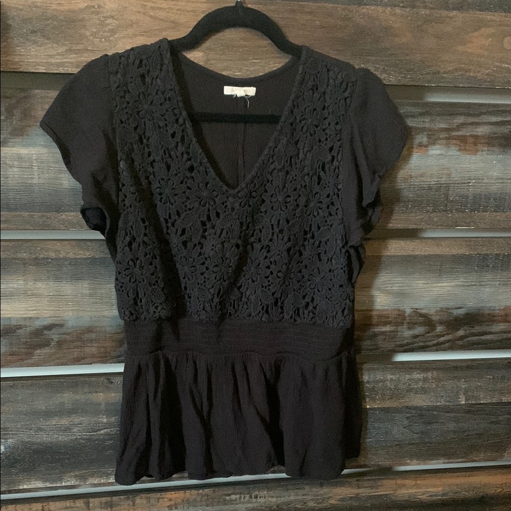 Maurices Black Peplum Blouse